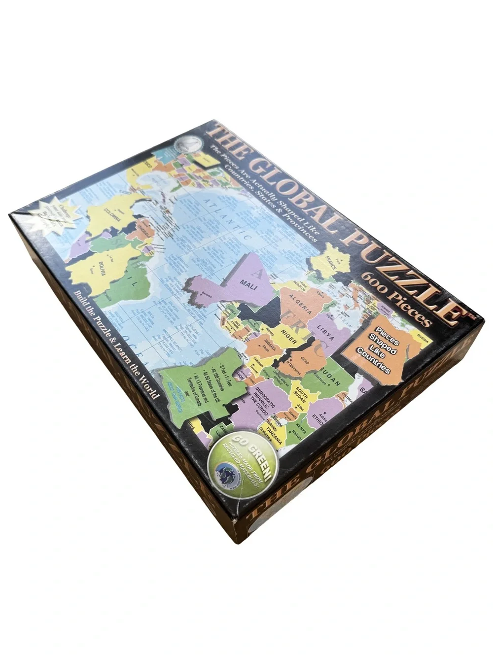The Global Puzzle 600-Piece World Map Puzzle Age 8 Plus Puzzles Educational Toys